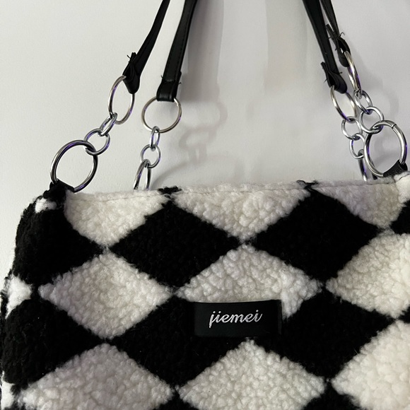 sherpa checkered tote bag - Picture 3 of 3